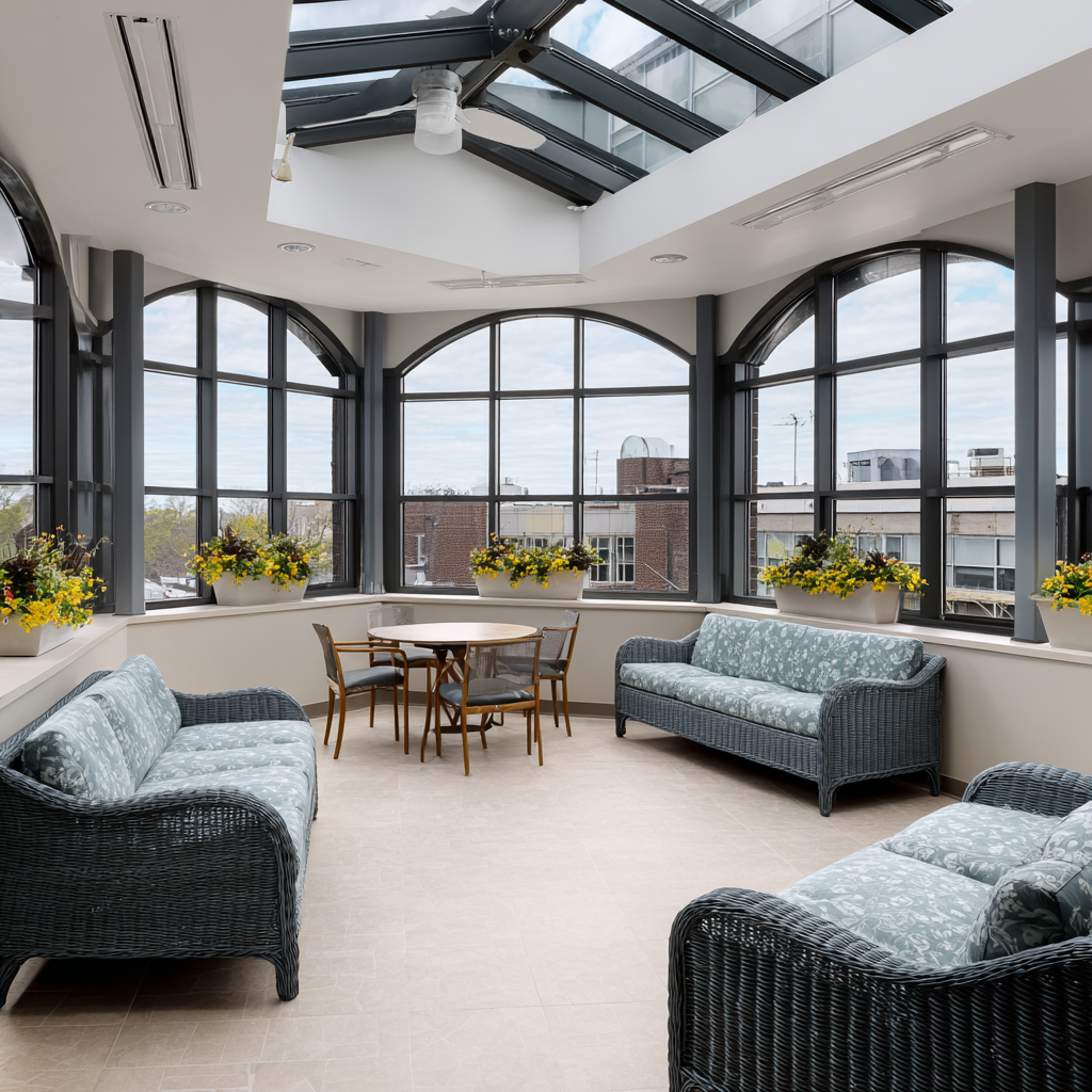 Spacious communal lounge at Hope Treatment in Stockton, California